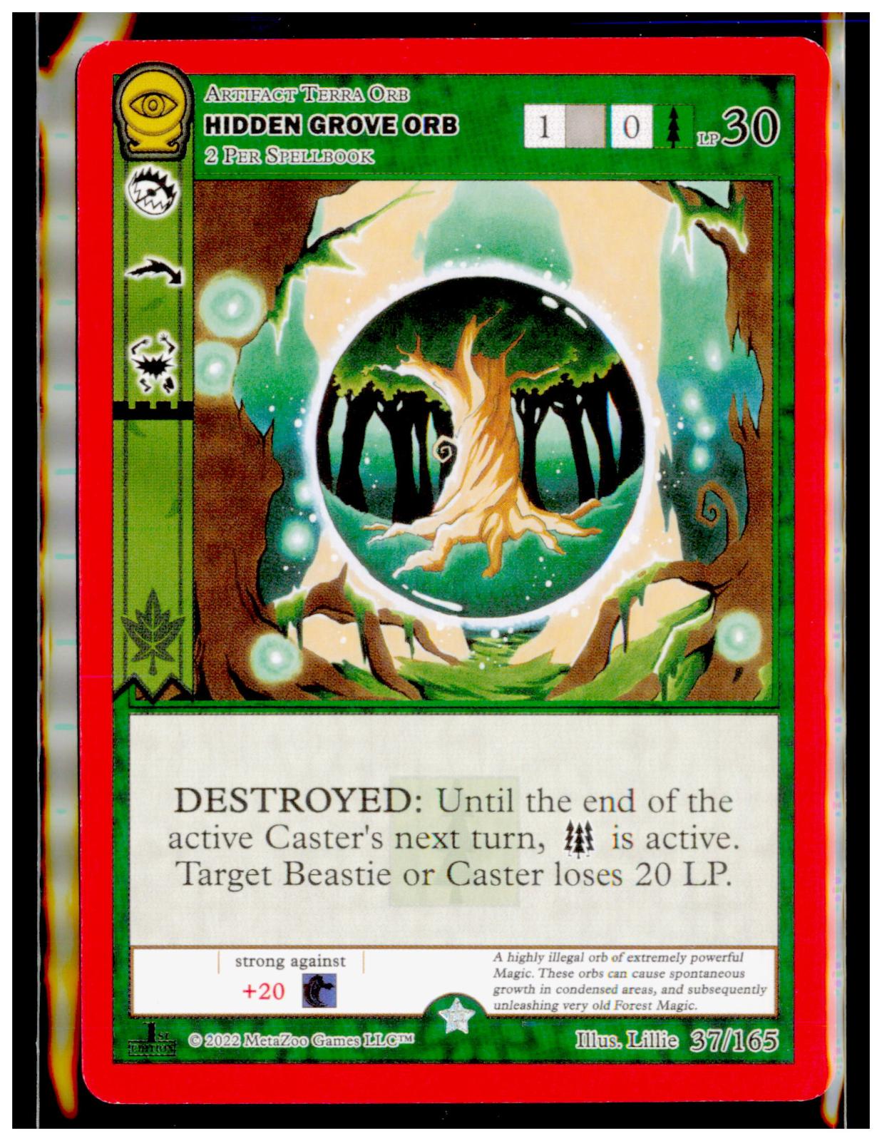 Hidden Grove Orb 37/165 Gold Seance First Edition MetaZoo Near Mint