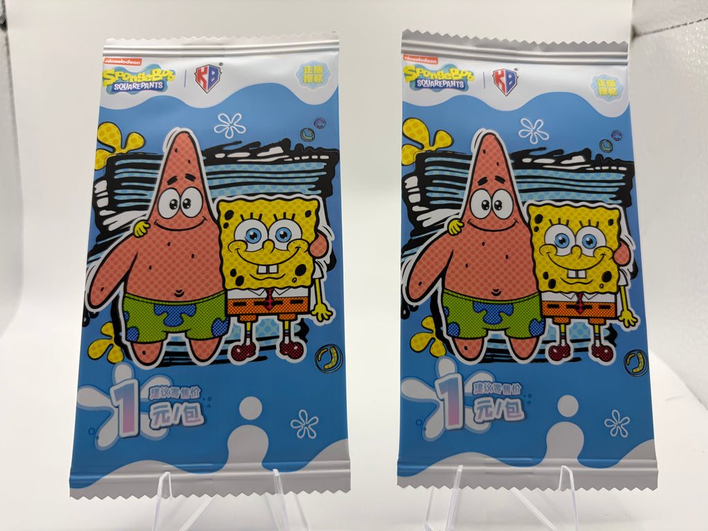 (2) KB SpongeBob SquarePants Trading Card Booster Packs Sealed Chinese Nickelodeon