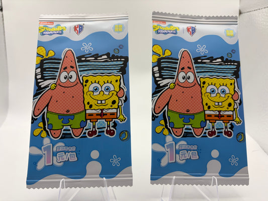 (2) KB SpongeBob SquarePants Trading Card Booster Packs Sealed Chinese Nickelodeon