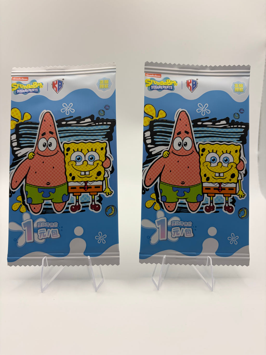 (2) KB SpongeBob SquarePants Trading Card Booster Packs Sealed Chinese Nickelodeon