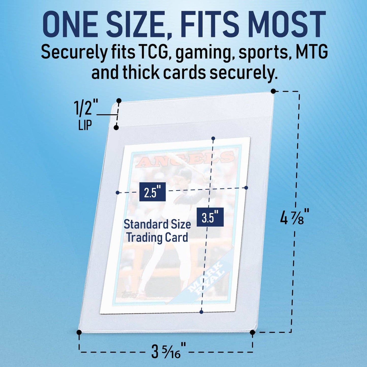 40 Pack Semi-Rigid Card Holders - Grading Submission Sleeves for Standard & Thick Trading Cards