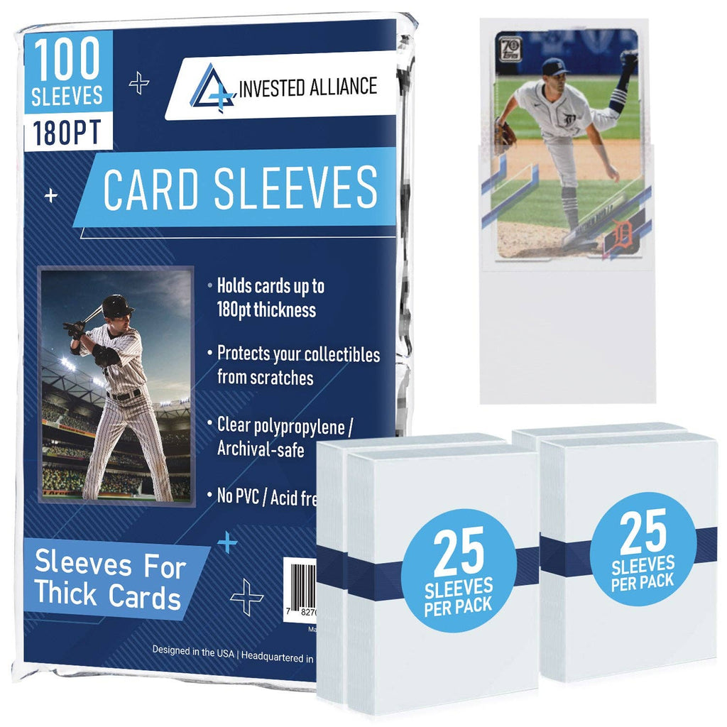 100 Count - 180PT Thick Penny Sleeves For Memorabilia Cards | Archival-Safe Soft Protection
