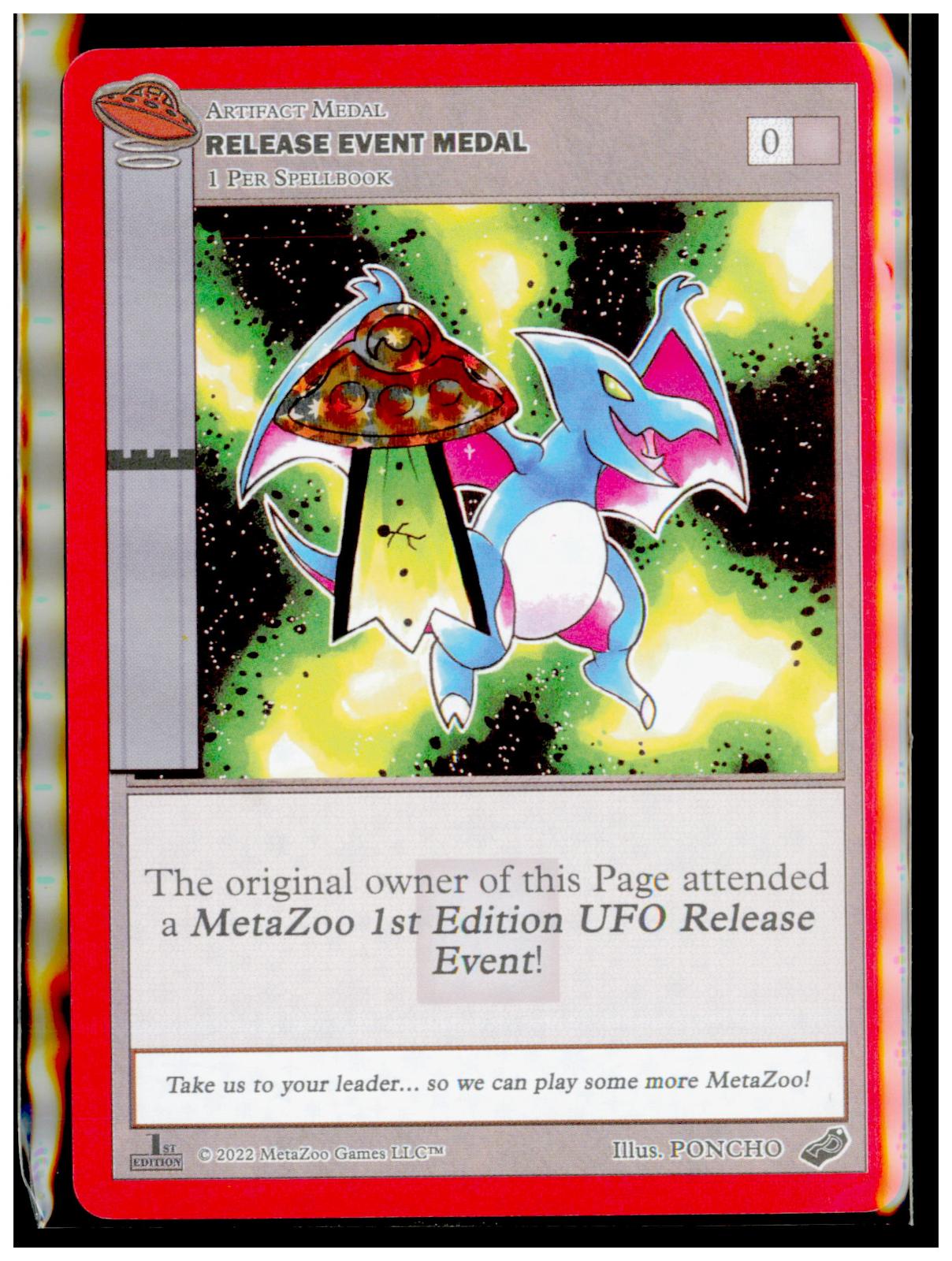 Release Event Medal UFO Bronze Medals MetaZoo Near Mint