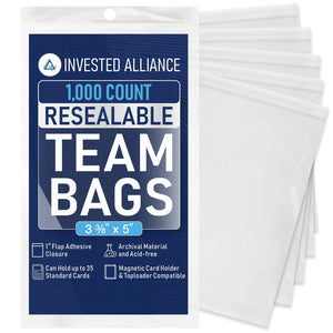 1,000 Pack (Count) Bulk Resealable Team Bags | Professional Card Protection