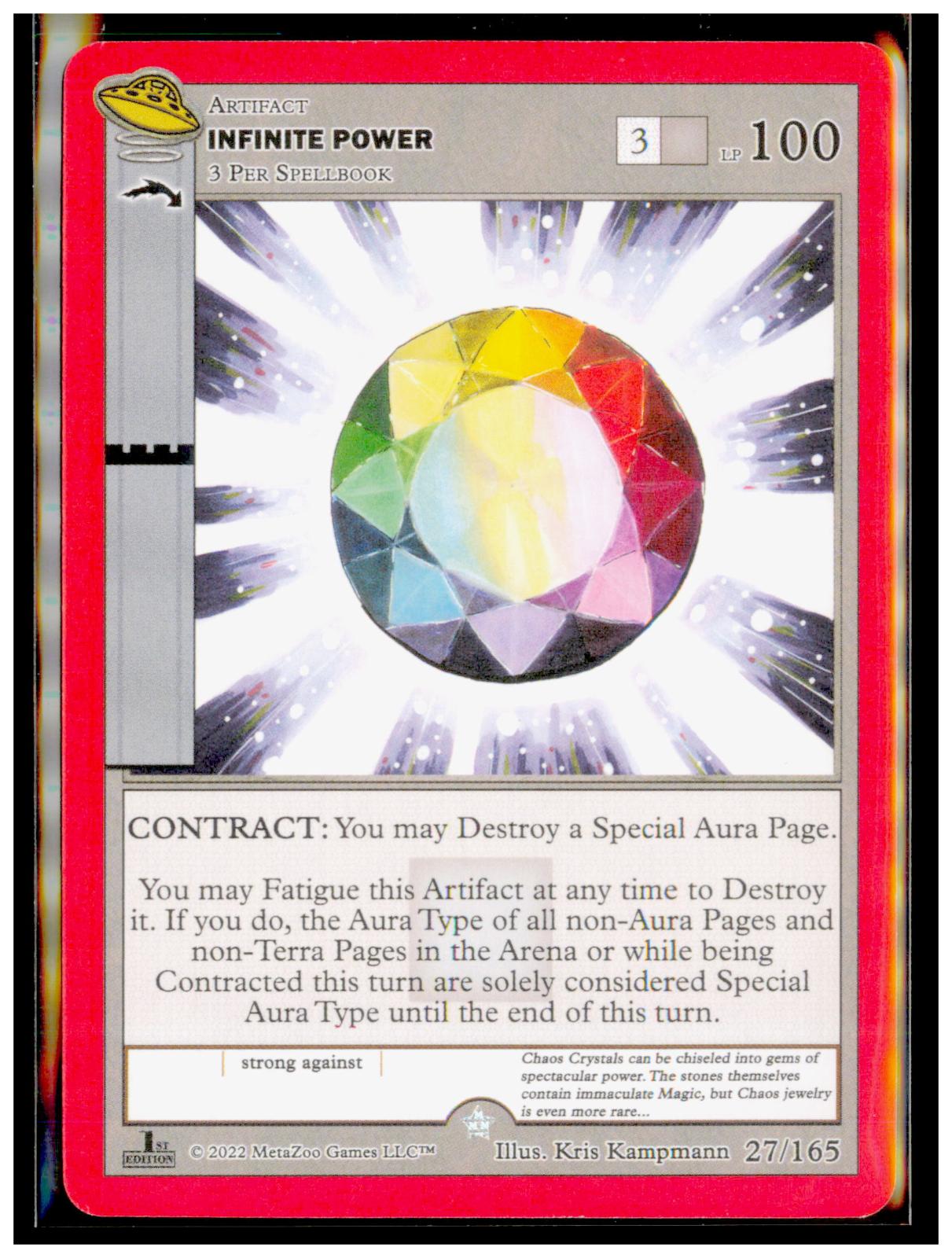 Infinite Power 027/165 Gold UFO First Edition MetaZoo Near Mint