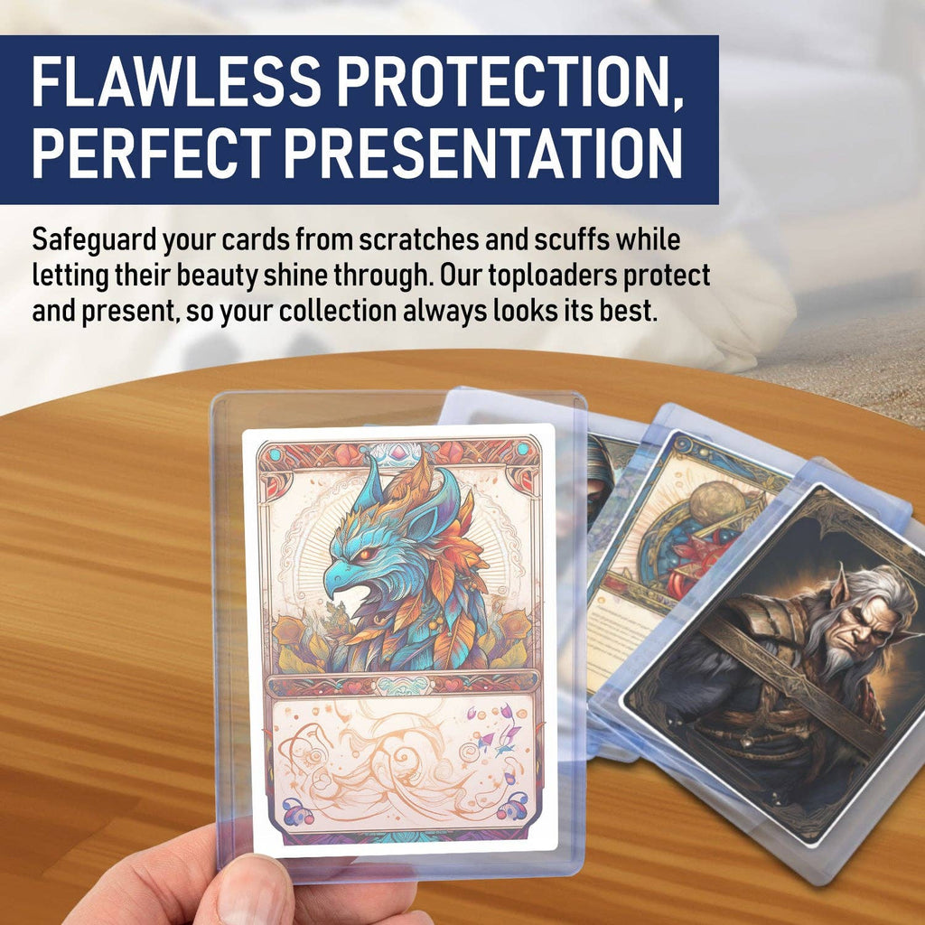 100 Pack 100PT Thick Toploaders for Sports & TCG Cards - Premium Rigid Protection for Memorabilia Cards