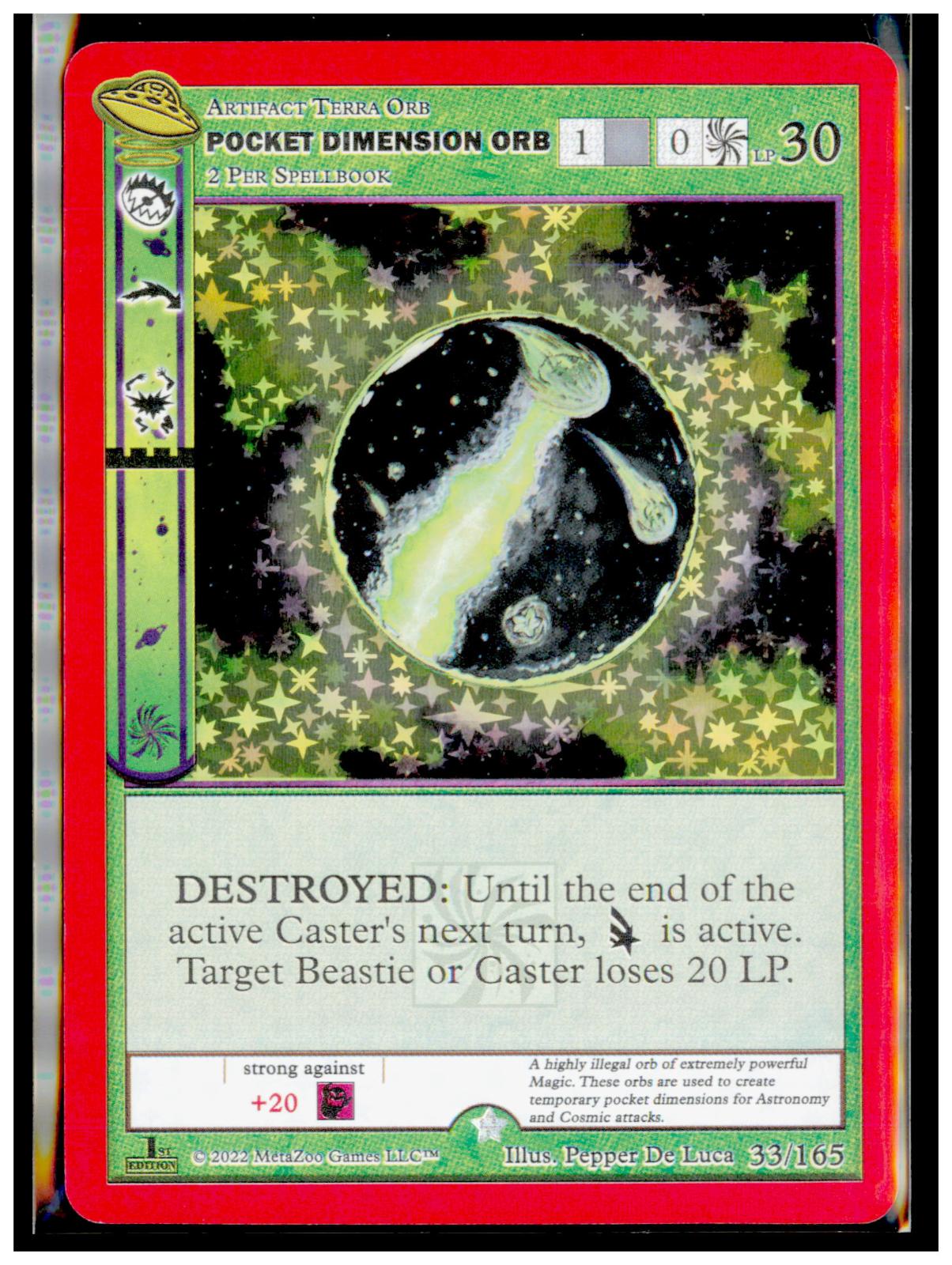 Pocket Dimension Orb 033/165 Gold UFO First Edition Spoiler Pack MetaZoo NM