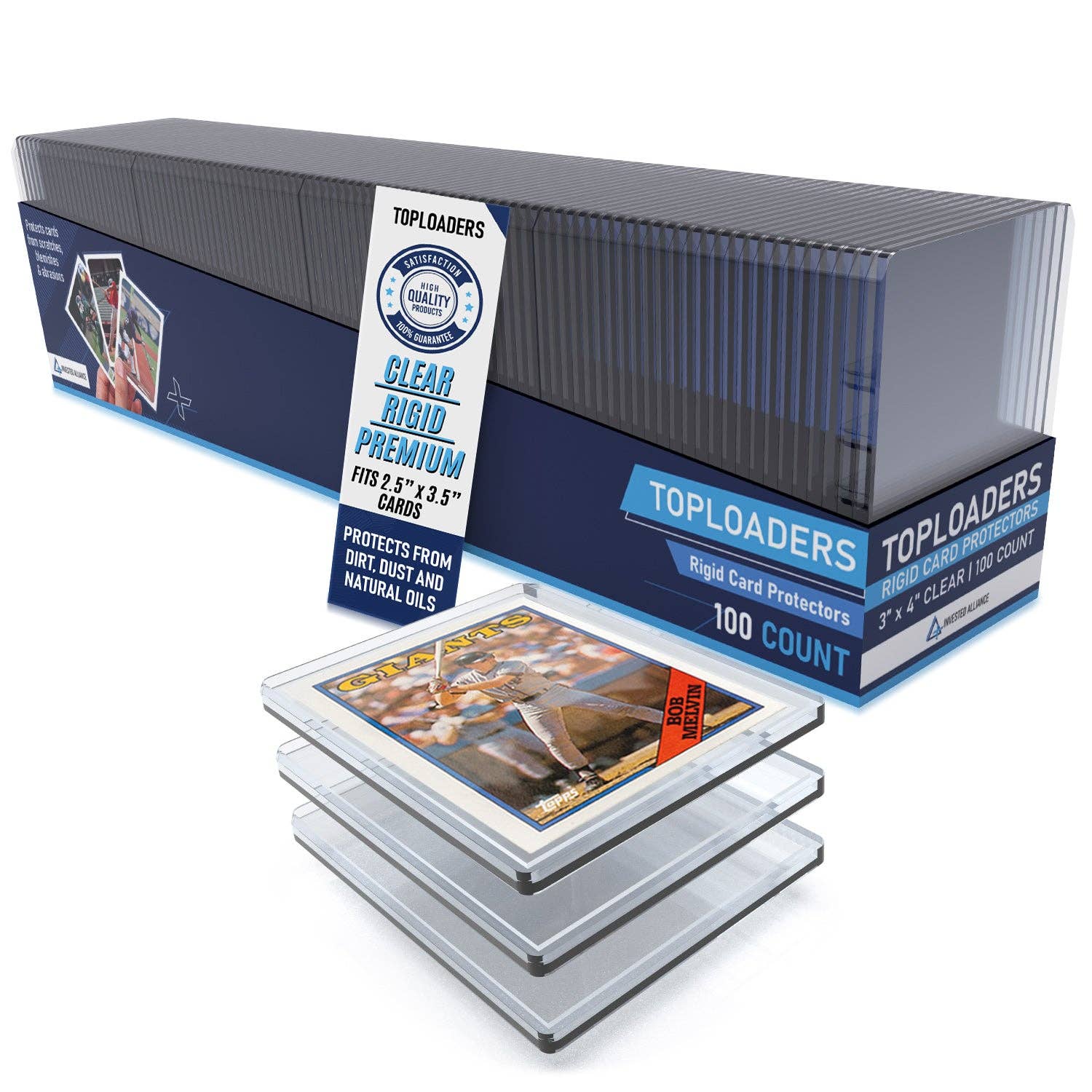 100 Pack 100PT Thick Toploaders for Sports & TCG Cards - Premium Rigid Protection for Memorabilia Cards