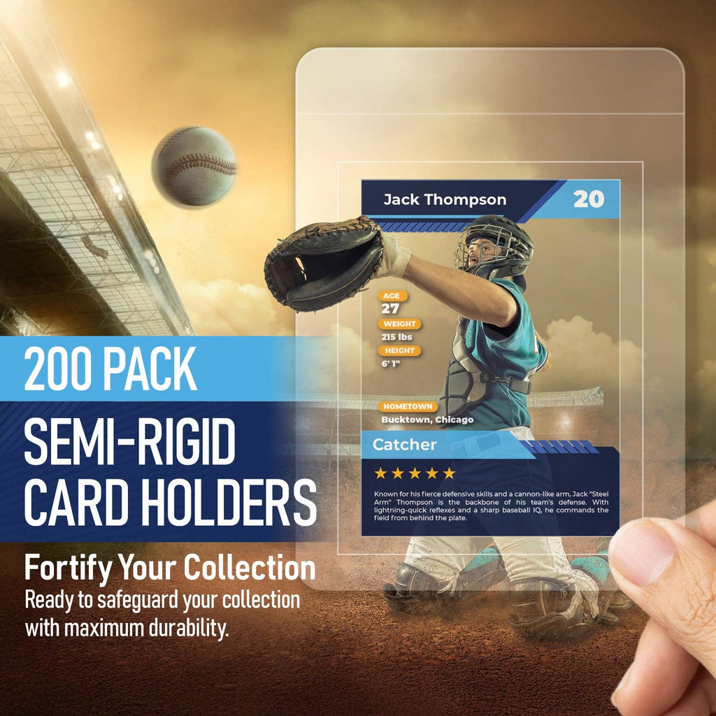 40 Pack Semi-Rigid Card Holders - Grading Submission Sleeves for Standard & Thick Trading Cards
